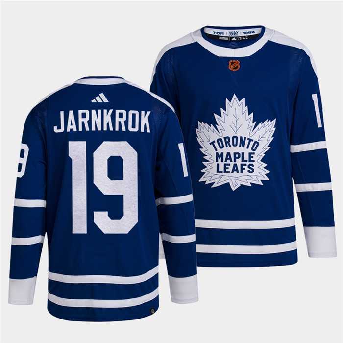 Mens Toronto Maple Leafs Black #19 Calle Jarnkrok Blue 2022 Reverse Retro Stitched Jersey Dzhi